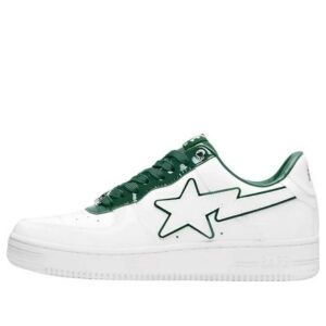 A BATHING APE Bape STA Leather Low ‘White Green’