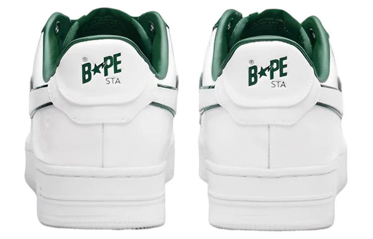 A BATHING APE Bape STA Leather Low 'White Green' (foto 3)