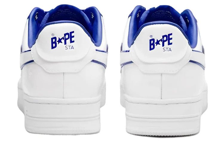 A BATHING APE Bape Sta Leather Low 'White Blue' (foto 3)