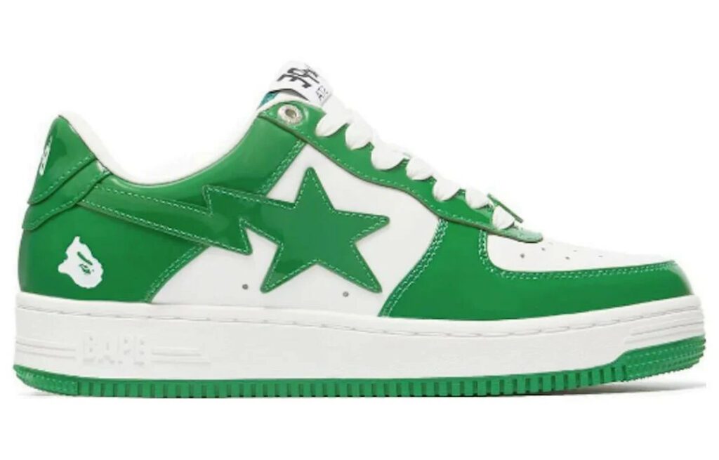 A BATHING APE Bape Sta Patent Leather 'Green White' (foto 2)