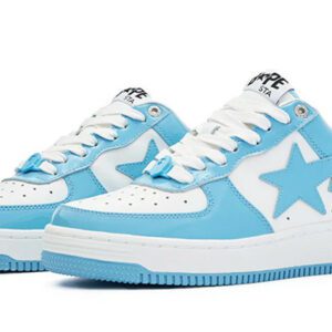 A BATHING APE Bape Sta Patent Leather ‘White Blue’