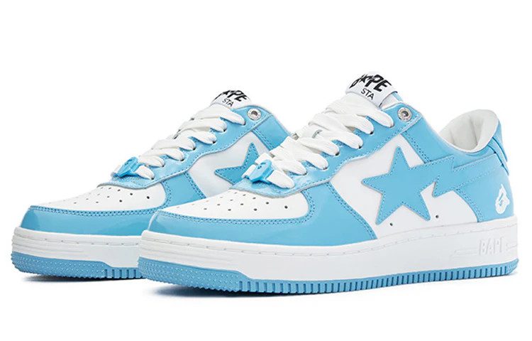 A BATHING APE Bape Sta Patent Leather 'White Blue' (foto 2)
