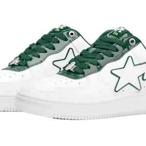 A BATHING APE Bape STA Leather Low ‘White Green’