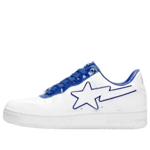 A BATHING APE Bape Sta Leather Low ‘White Blue’