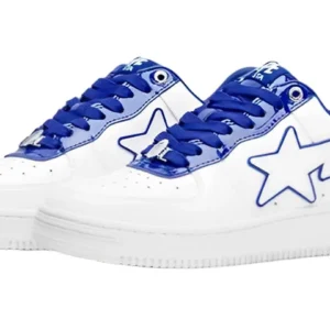 A BATHING APE Bape Sta Leather Low ‘White Blue’