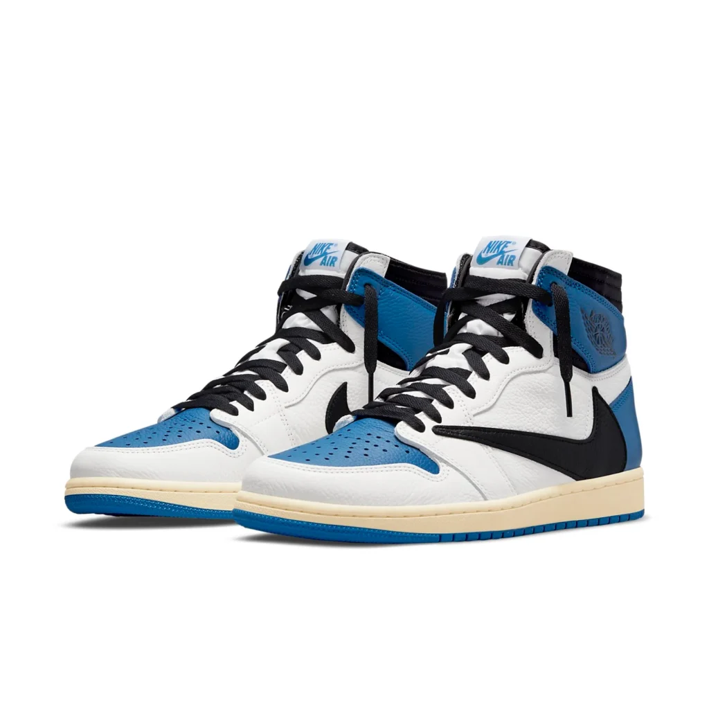 Air Jordan 1 Retro High x Fragment Design x Travis Scott ‘Sail Black Military Blue’ (foto 5)