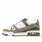 Trainer Sneaker 'Khaki Green Monogram Denim'