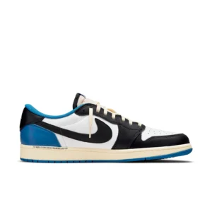 Air Jordan 1 Retro Low x Fragment Design x Travis Scott ‘Sail Black Military Blue’