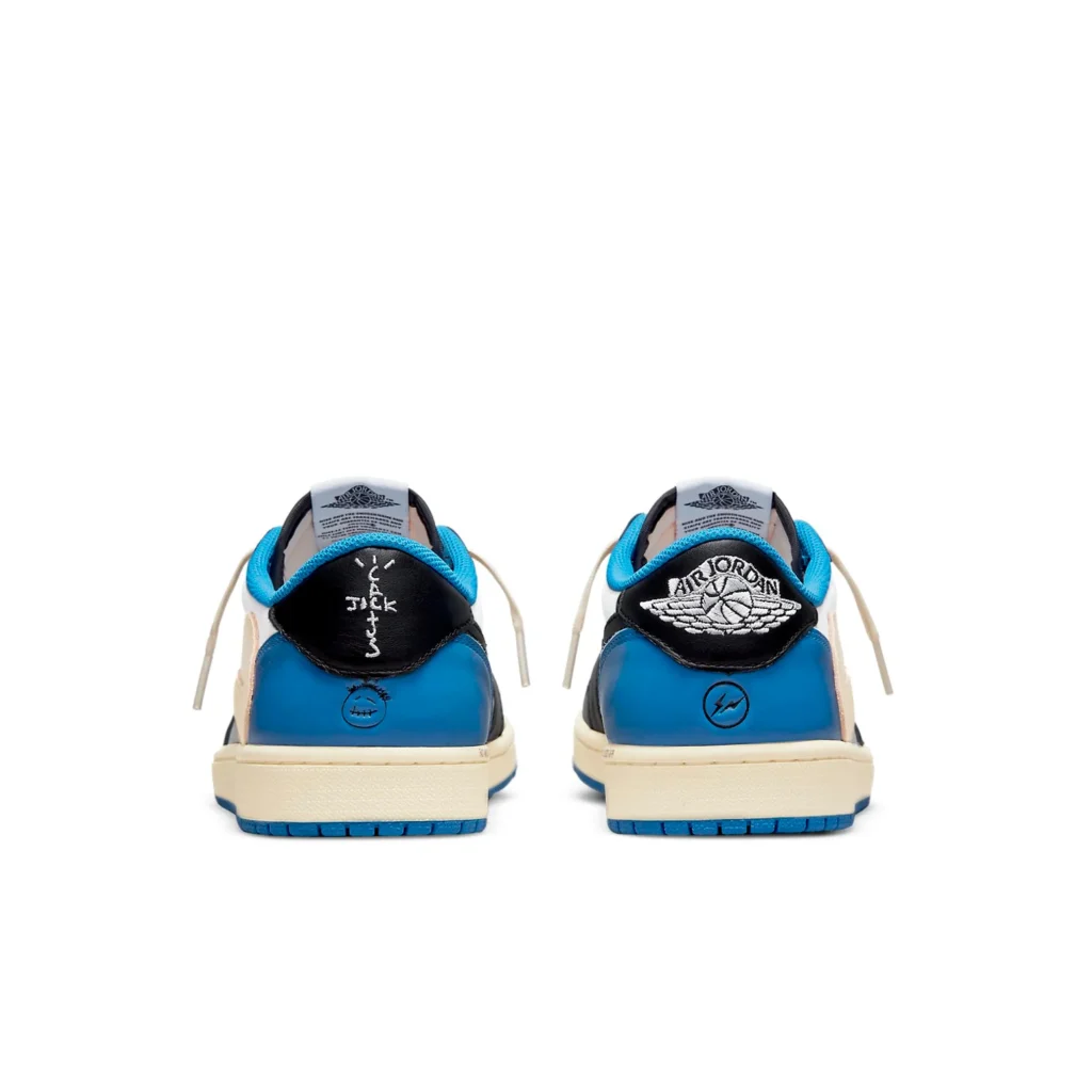 Air Jordan 1 Retro Low x Fragment Design x Travis Scott 'Sail Black Military Blue' (foto 4)