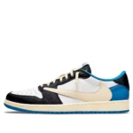 Air Jordan 1 Retro Low x Fragment Design x Travis Scott 'Sail Black Military Blue'