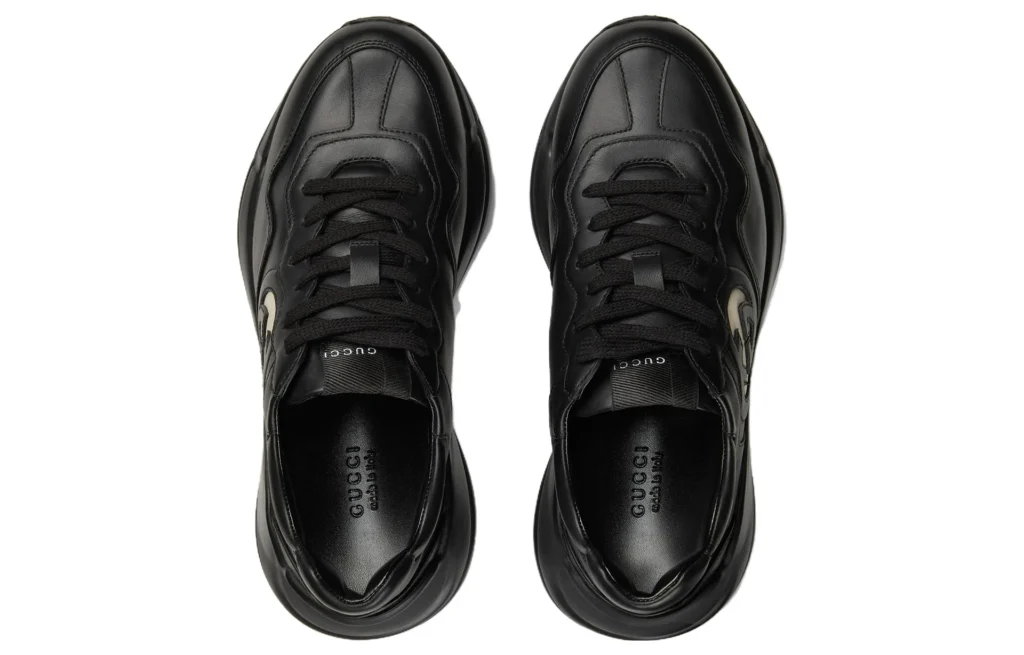 Rhyton Leather Sneakers 'Black White' (foto 4)